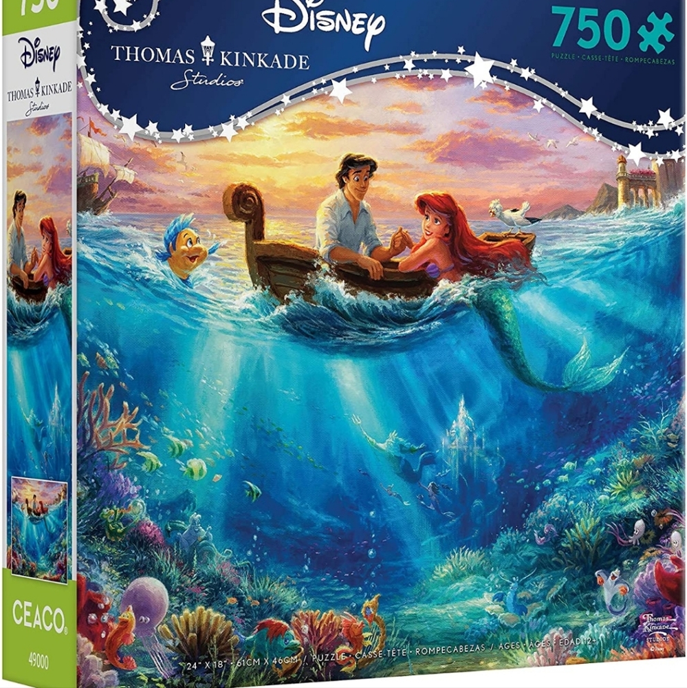 Sealed Disney Thomas Kinkade 750 Piece Puzzle Little Mermaid